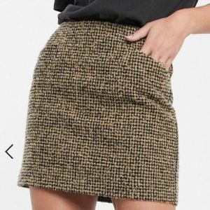 Mango Tweed Mini Skirt - Black & Gold